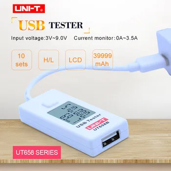 USB Testeris U Disko Gydytojas Įkrovikliai VIENETAS UT658B Įtampos ir Srovės Stebi MAX 9V su Duomenų Saugojimo Įtampa srovės matuoklis