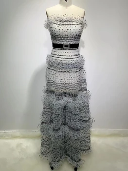 Naujas Dizaineris Dot Ilga Suknelė Vasarai Moterų Krūtinės Įvyniojimas Seksualus Akių Polka Kamuolys Suknelė Šalies Vakarą Maxi Suknelė Aukštos Kokybės